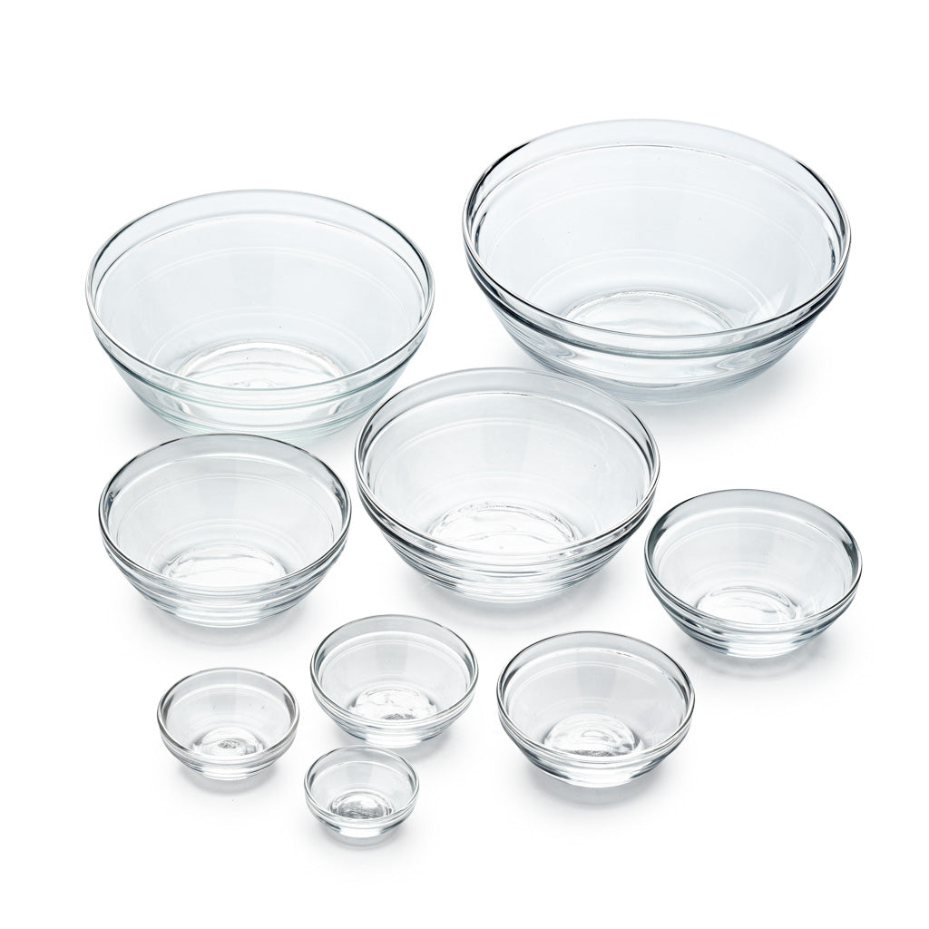 Duralex Stackable Clear Bowls Set, 9-piece Set