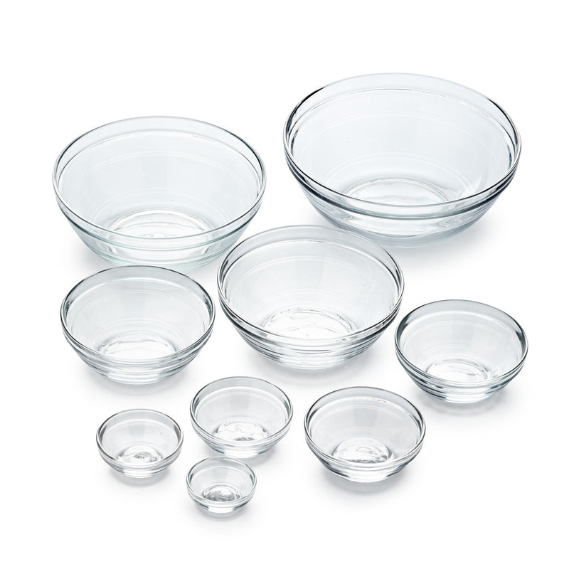 Glass Mixing Bowls with Lids Set of 3-Large Kitchen Salad Bowls,  Space-Saving Nesting Bowls, Clear Glass Serving Bowls for Cooking, Baking,  Prepping, Dishwasher Safe