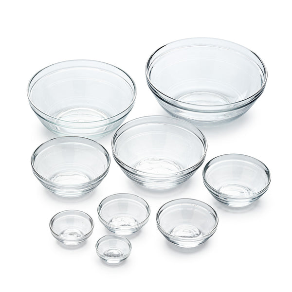 Duralex Lys Clear Stackable Bowls with Lids, Set of 5